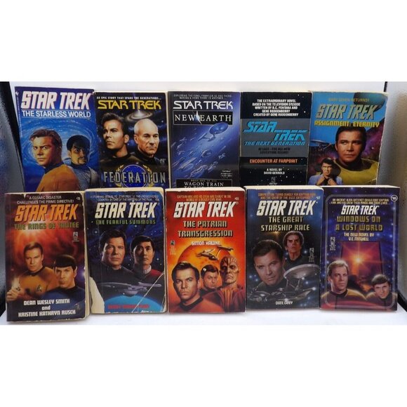 Star Trek Lot of 10 Sci-Fi Books ©1987-2000 Simon & Schuster - Picture 1 of 1